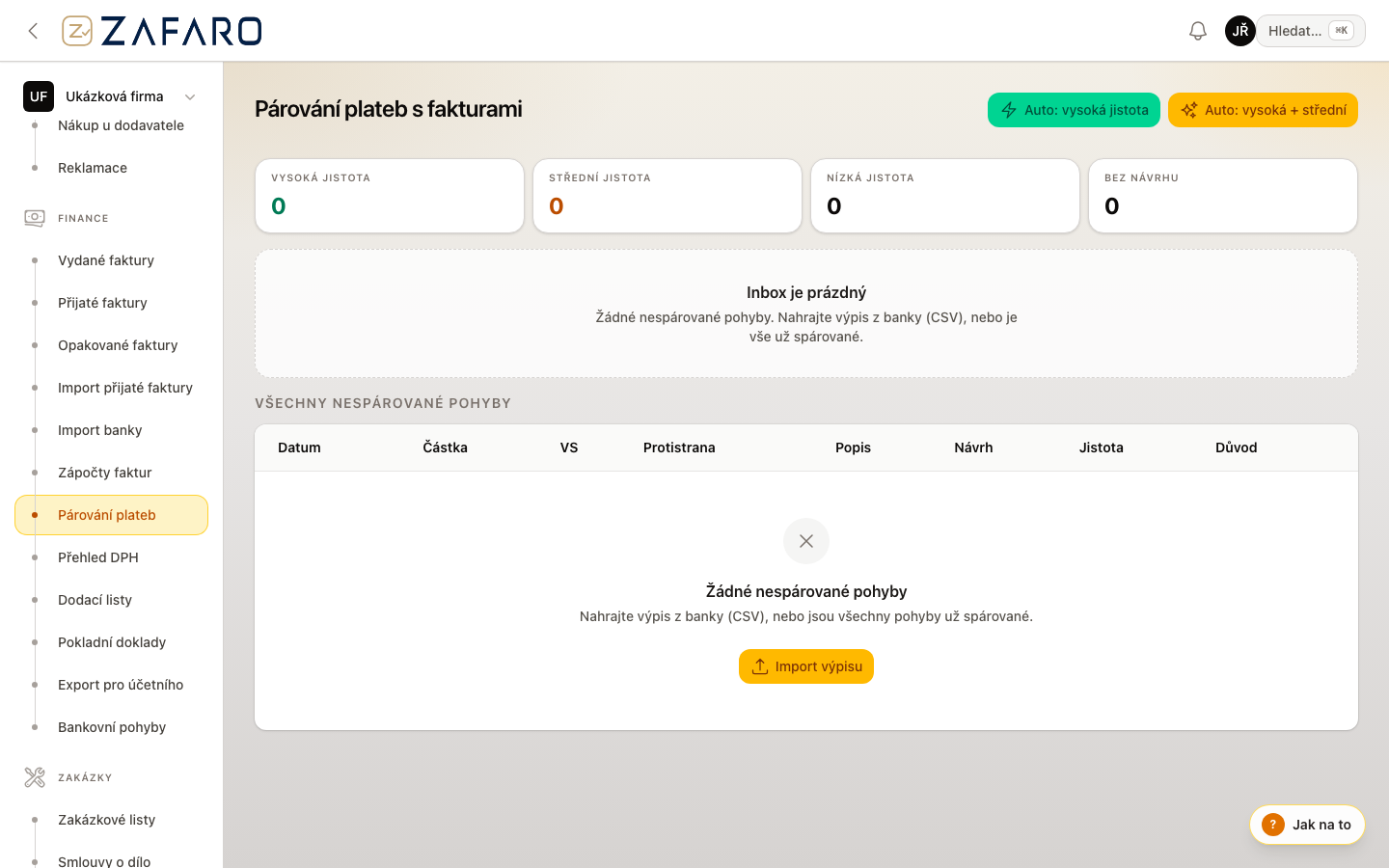 Párování plateb